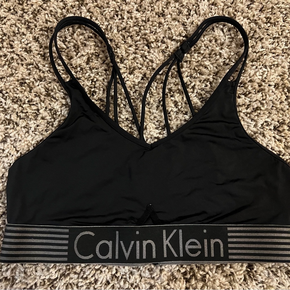 Calvin Klein Black Double Strappy Bralette (M)